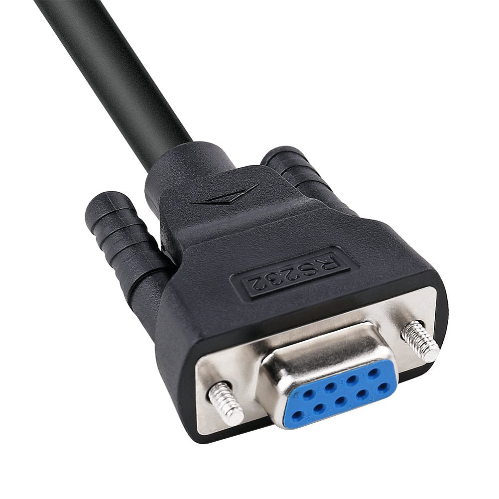 Female to Female 9 Pin Straight Through DB9 Serial Cable for Modem, Personal Computer, Printer, Scanner (Black, 5 Meters)