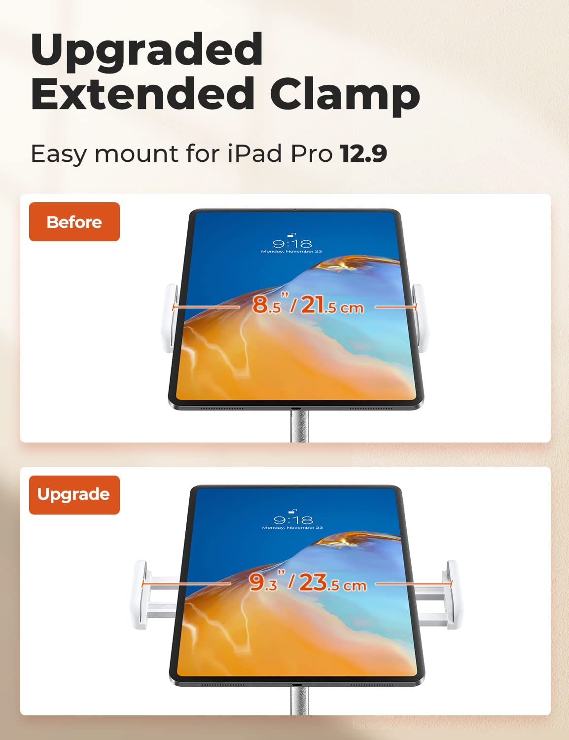 IPad Stand Height Adjustable Tablet Stand for Table with 360 Degree Rotation