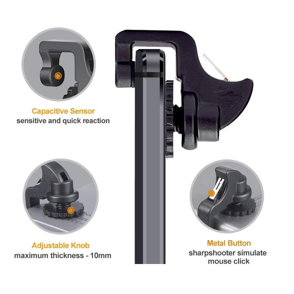 durReey Gaming Controller Trigger Aim Key L1 R1 Shooting Fit for Call of Duty COD, PUBG, Knives Out, for Survival Rules, for Survivor Royale, for Critical Ops, etc. (Black Wheel)