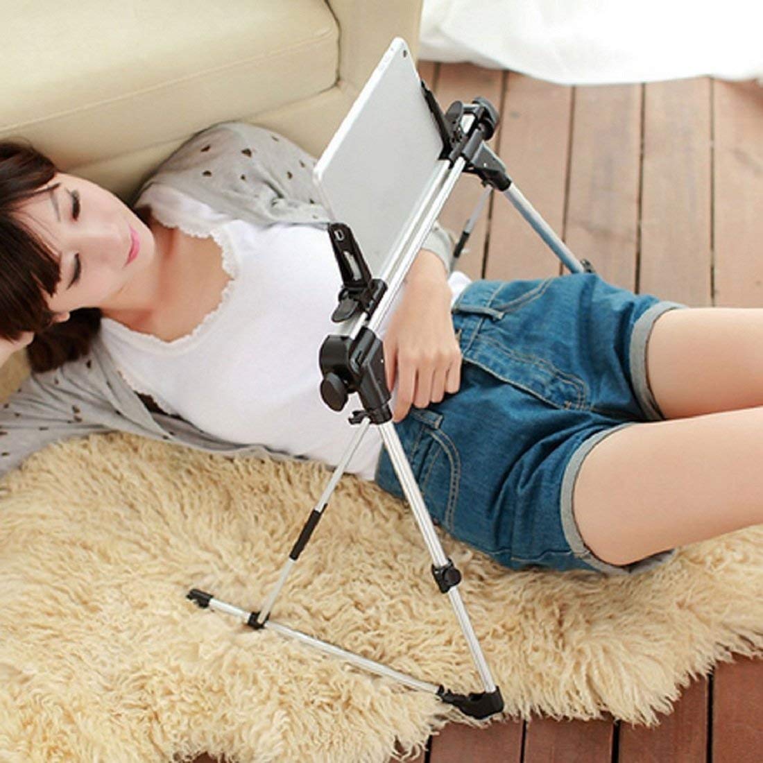 Tablet Holder, 360 Adjustable Phone/Tablet Stand with Steel Arm