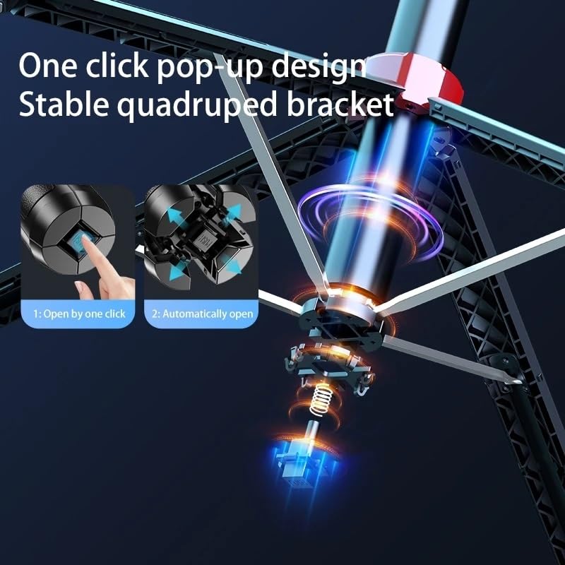 Stable quadruped bracket with one-click pop-up design on a dark background