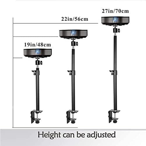 Adjustable stand with height measurements on a white background