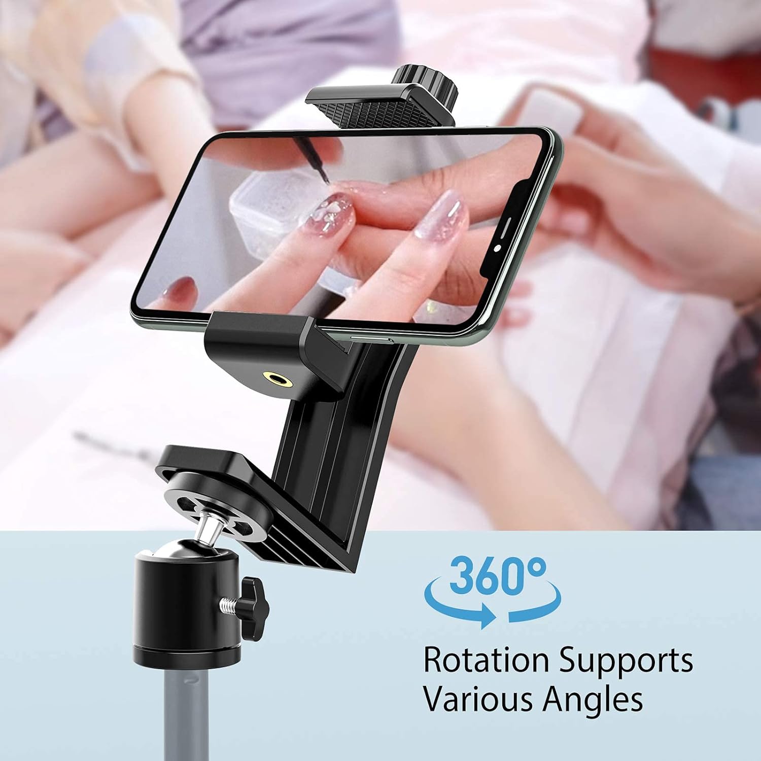 Smartphone tripod mount, phone holder 360 rotation