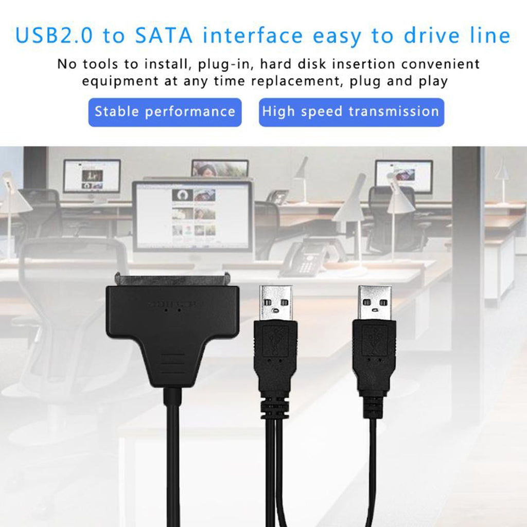 USB 2.0 to SATA Adapter for 2.5" HDD/SSD - 7+15 Pin Cable