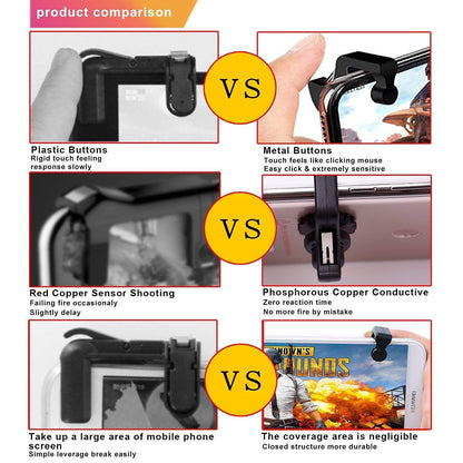 durReey Gaming Controller Trigger Aim Key L1 R1 Shooting Fit for Call of Duty COD, PUBG, Knives Out, for Survival Rules, for Survivor Royale, for Critical Ops, etc. (Black Wheel)