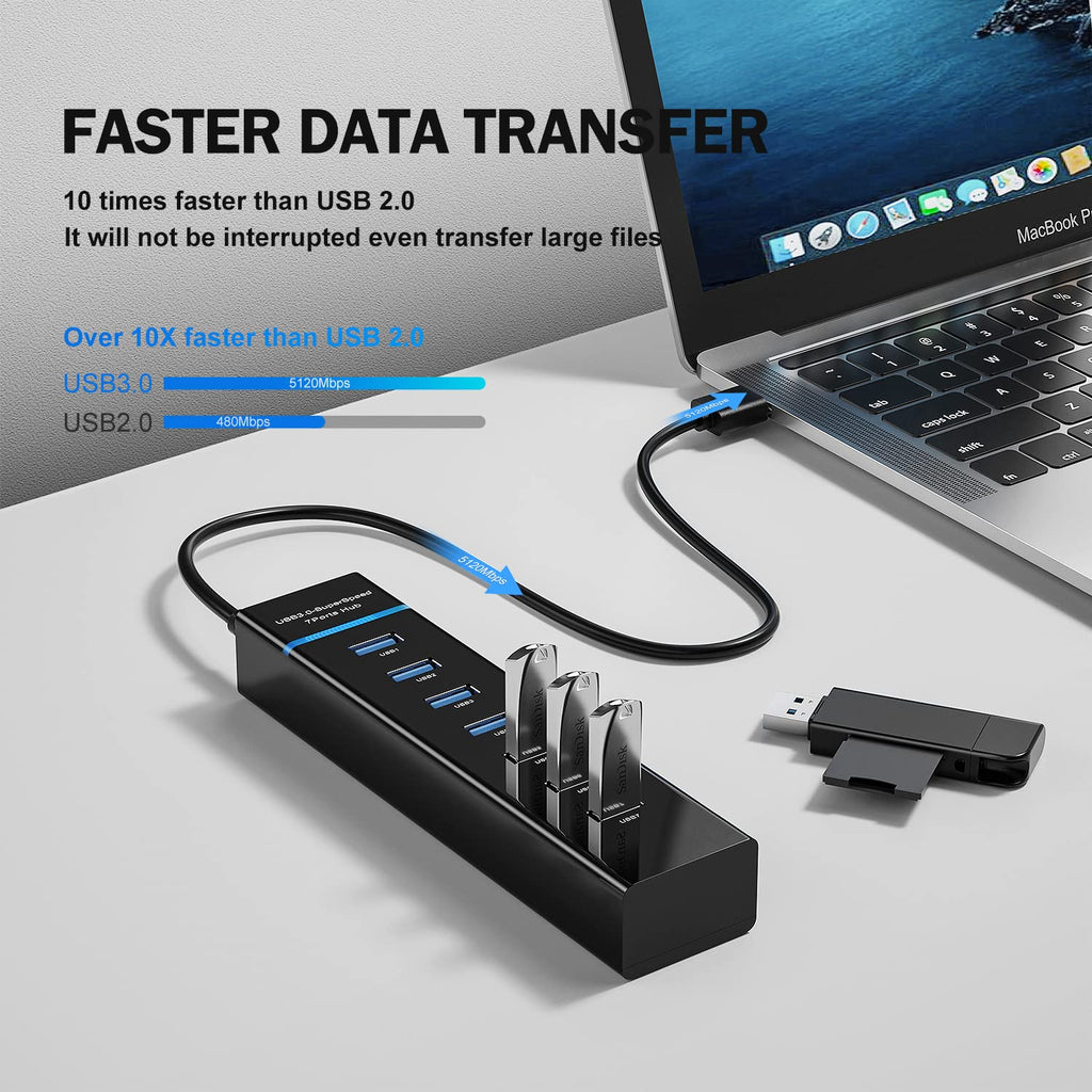 USB 3.0 SuperSpeed 7-Port Hub – High-Speed Multiport Adapter