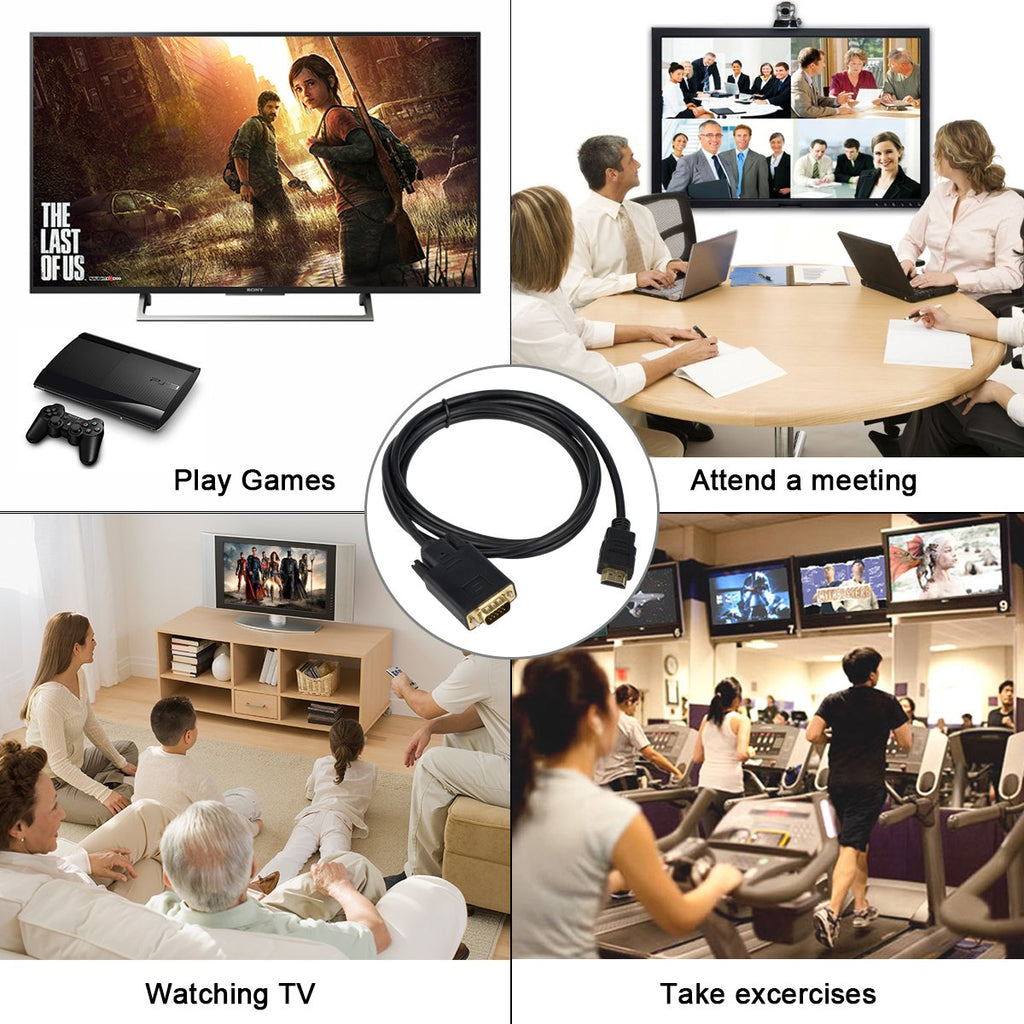 HDMI to VGA Cable, Gold-Plated HDMI Male to VGA Male 1080p Video Converter Cable