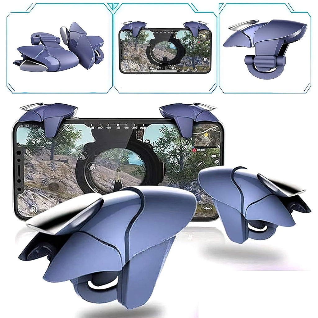 FKU Blue Shark 4-Finger Mobile Gaming Triggers for PUBG