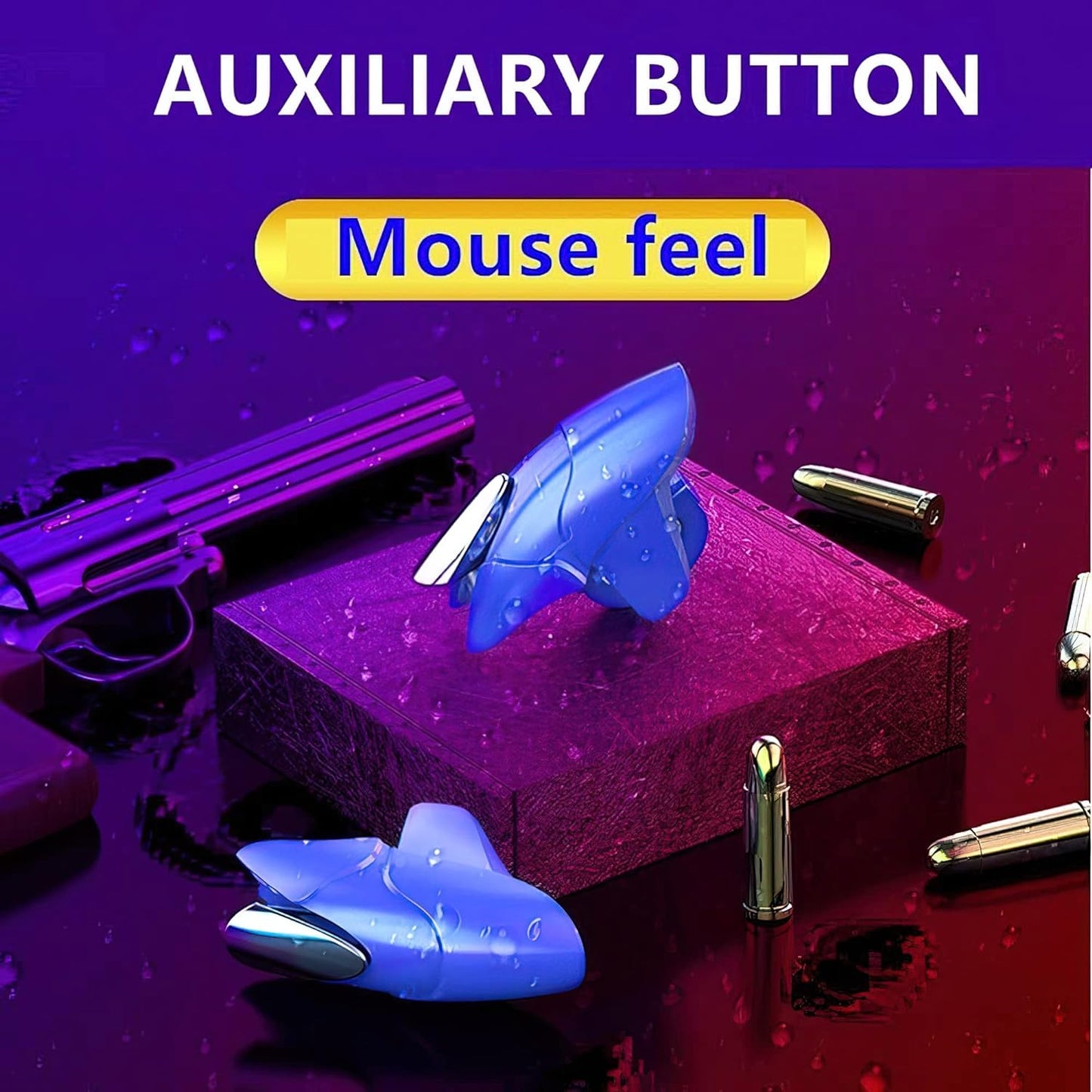 durReey Pubg Gaming Trigger, Plug and Play Mobile Trigger for PUBG, Knives Out, Rules of Survival, Call of Duty for Android (Blue Shark)