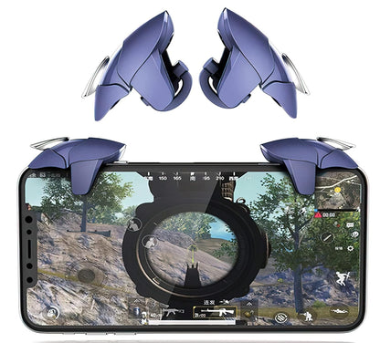 durReey Pubg Gaming Trigger, Plug and Play Mobile Trigger for PUBG, Knives Out, Rules of Survival, Call of Duty for Android (Blue Shark)