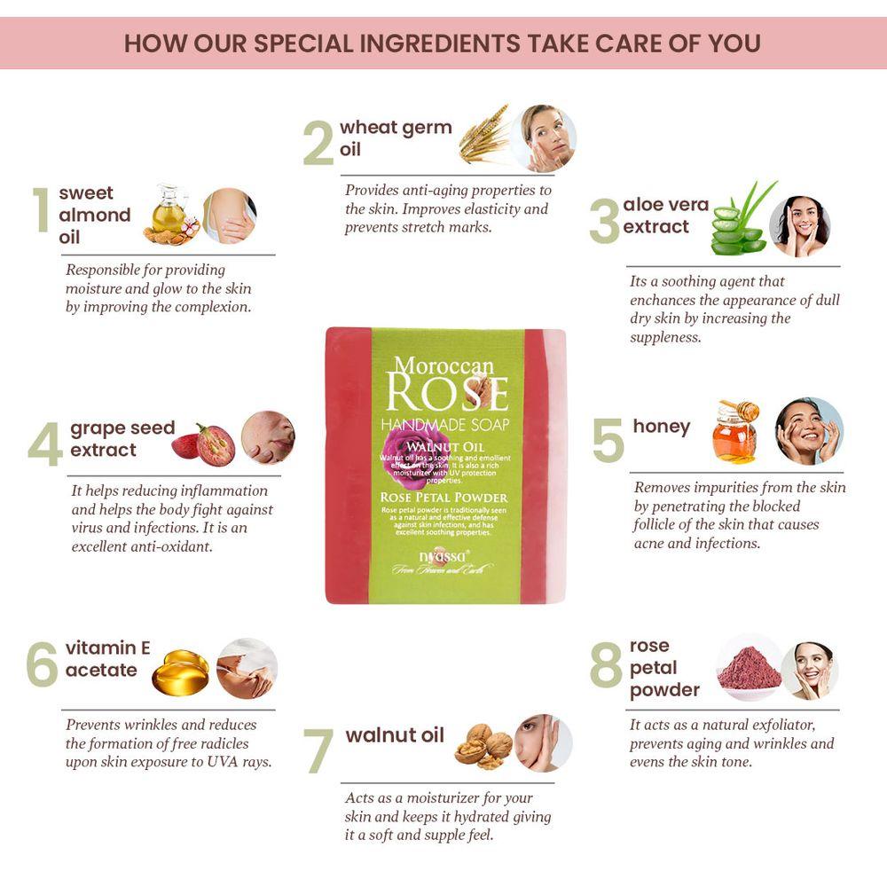 Moroccan Rose Handmade Soap 150gm - Nyassa