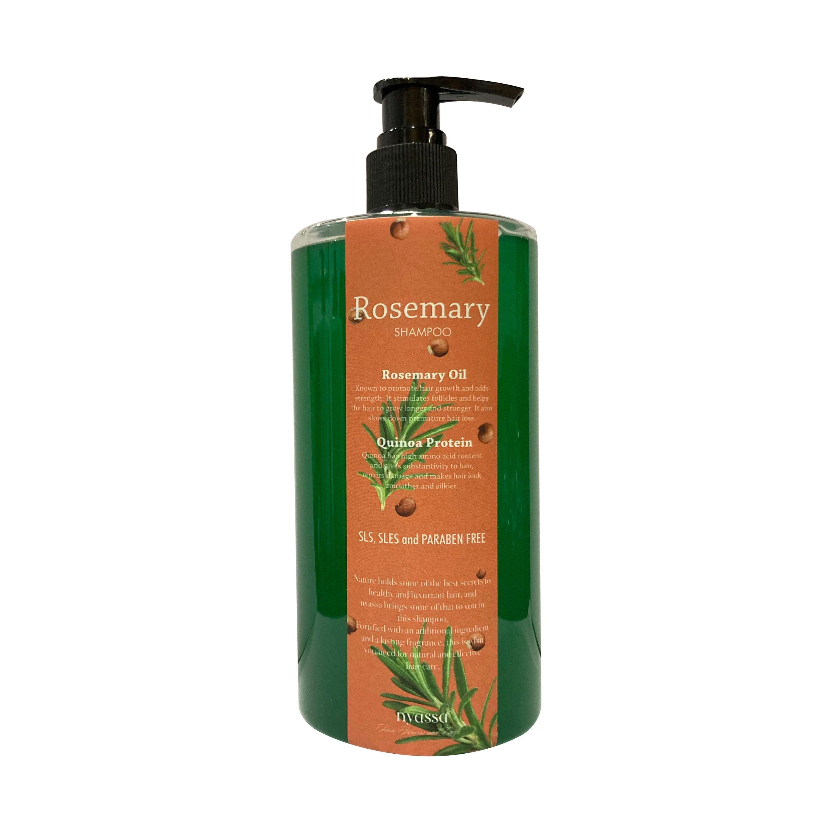 Rosemary Shampoo Fortified with Rosemary essential oil and Quinoa protein.