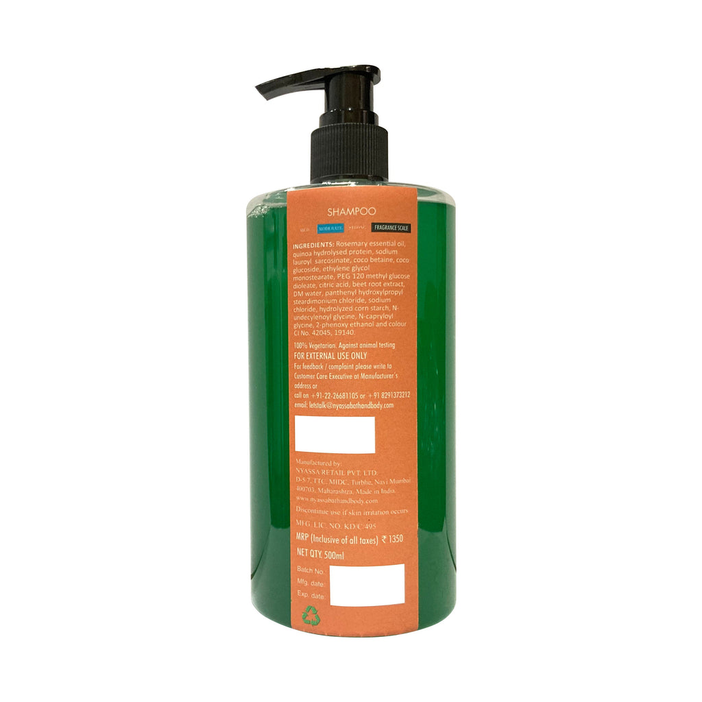 Rosemary Shampoo Fortified with Rosemary essential oil and Quinoa protein.