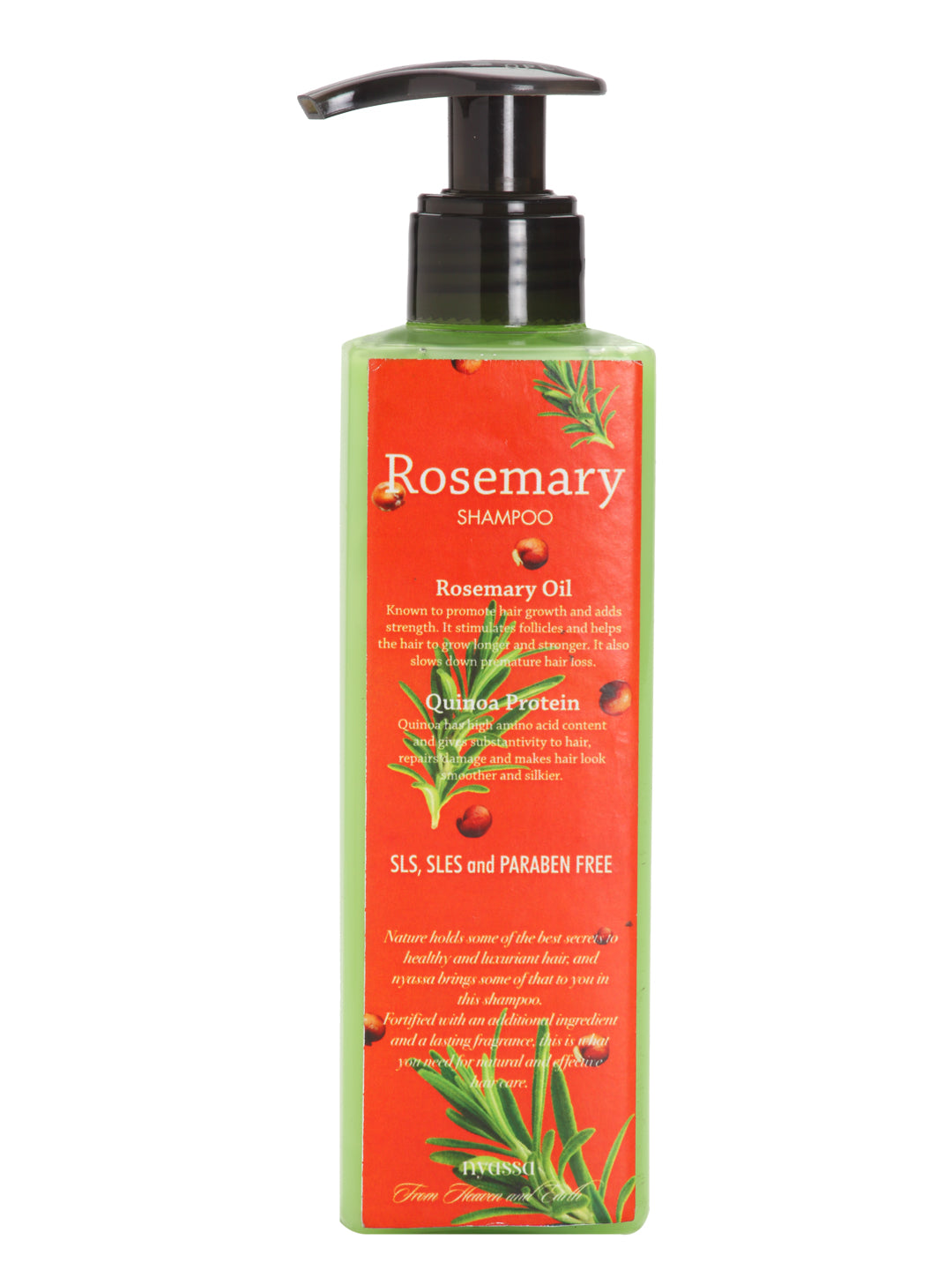 Rosemary Shampoo Fortified with Rosemary essential oil and Quinoa protein.