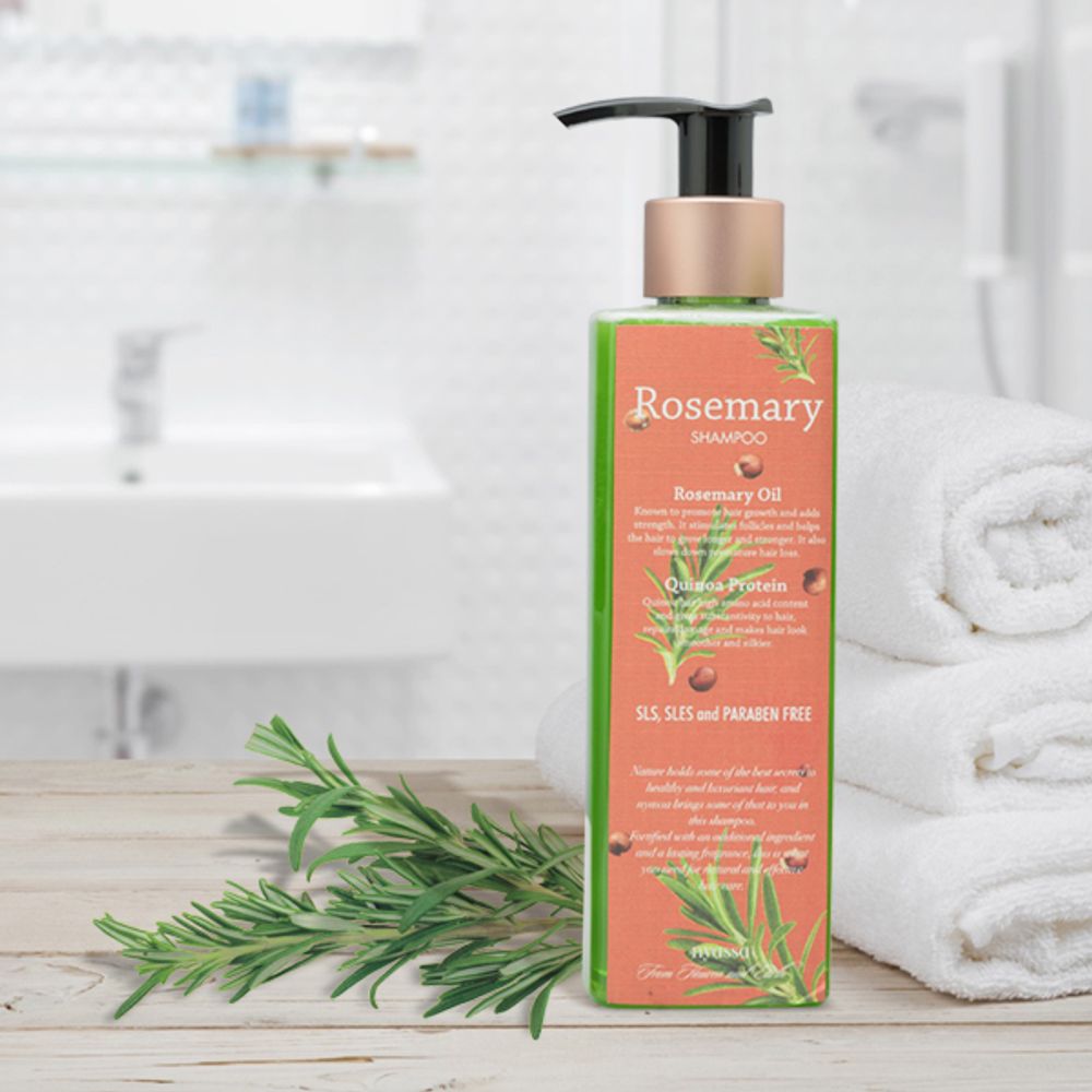 Rosemary Shampoo Fortified with Rosemary essential oil and Quinoa protein.