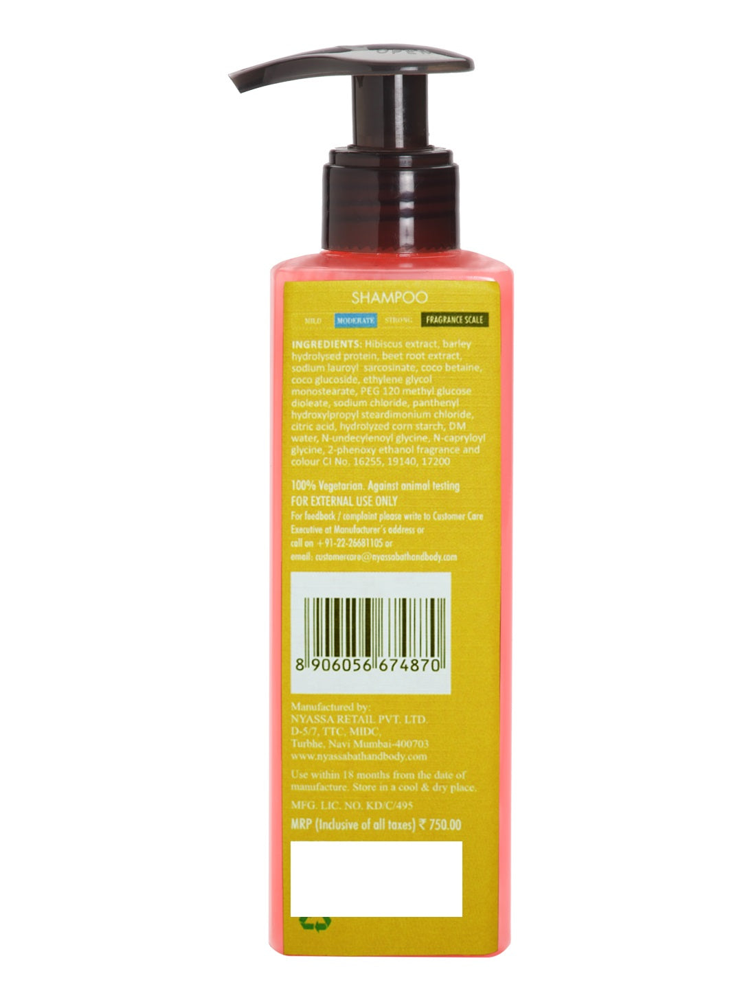 Hibiscus Shampoo Fortified with Hibiscus extract and Barley protein.