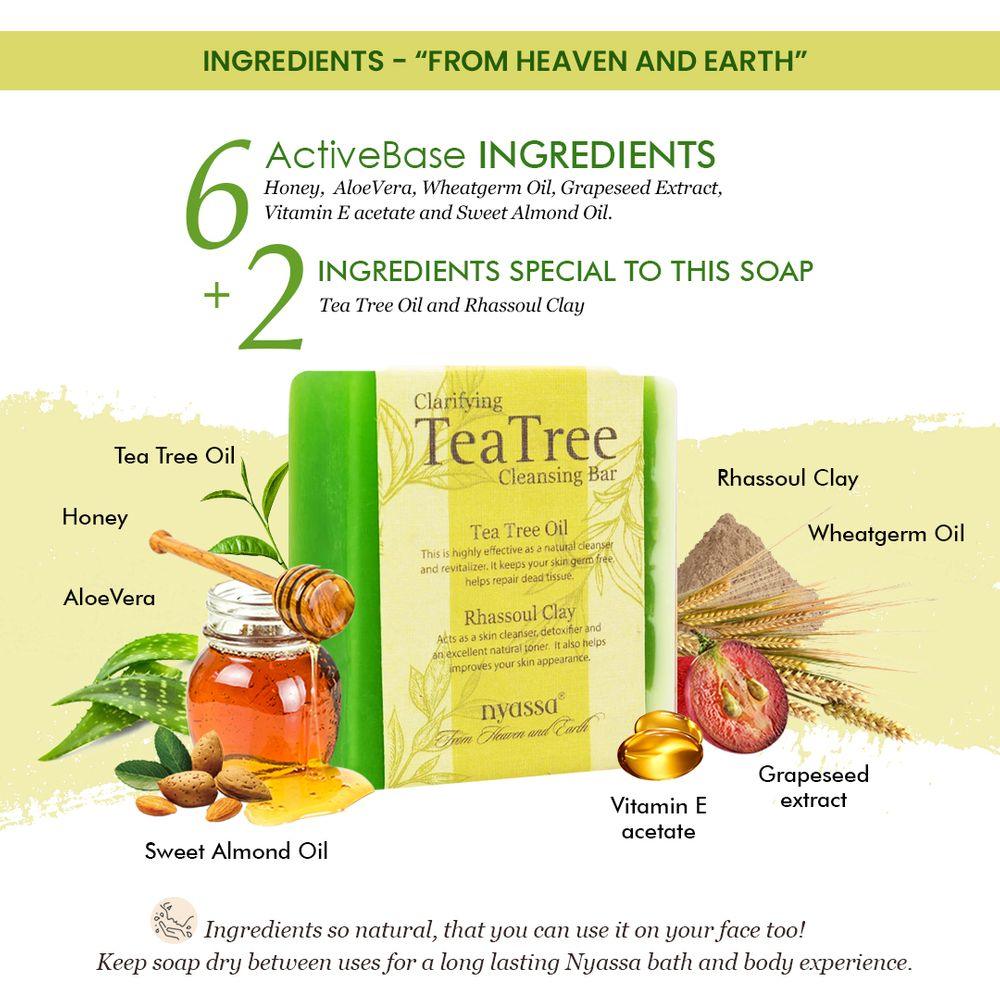 Clarifying Tea tree cleansing bar 150gm - Nyassa
