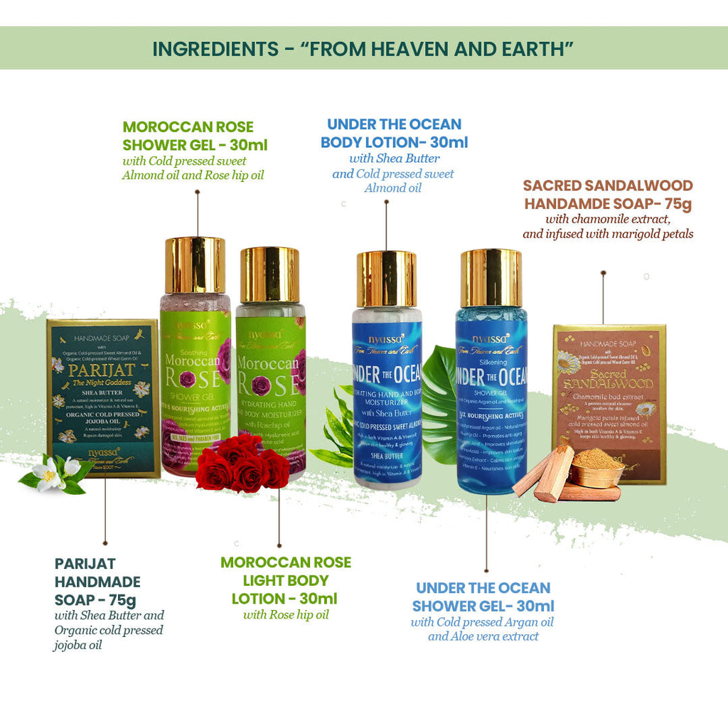 Nyassa Scented Serenity Wooden Gift Set 6 pcs