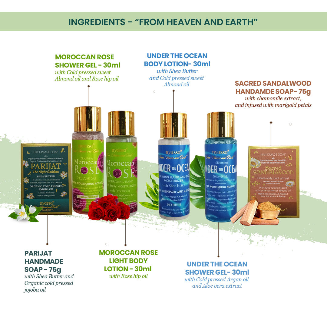 Nyassa Scented Serenity Wooden Gift Set 6 pcs