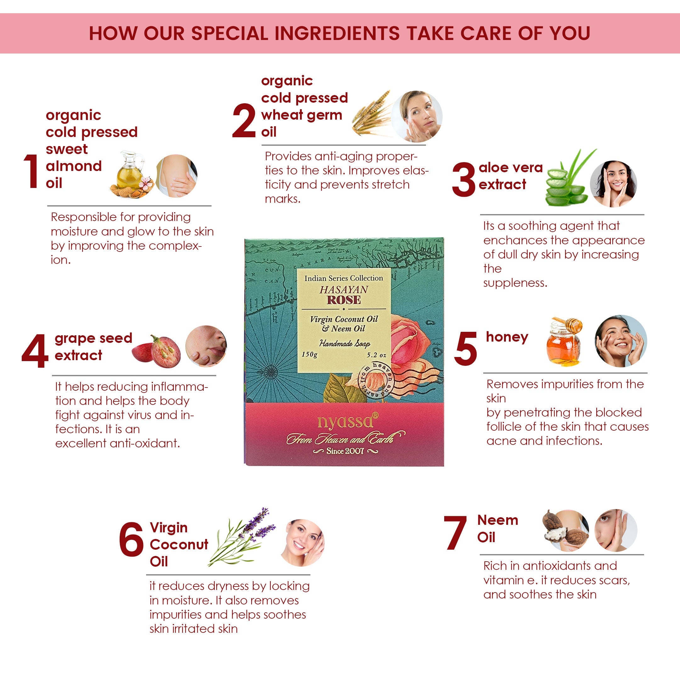 Hasayan Rose Handmade Soap 150gm