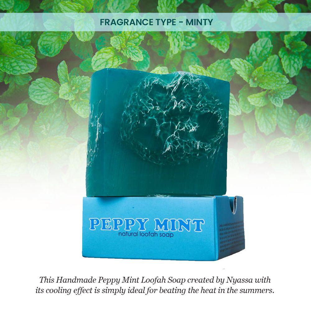 Peppy Mint Handmade Loofah Soap 150 gm - Nyassa