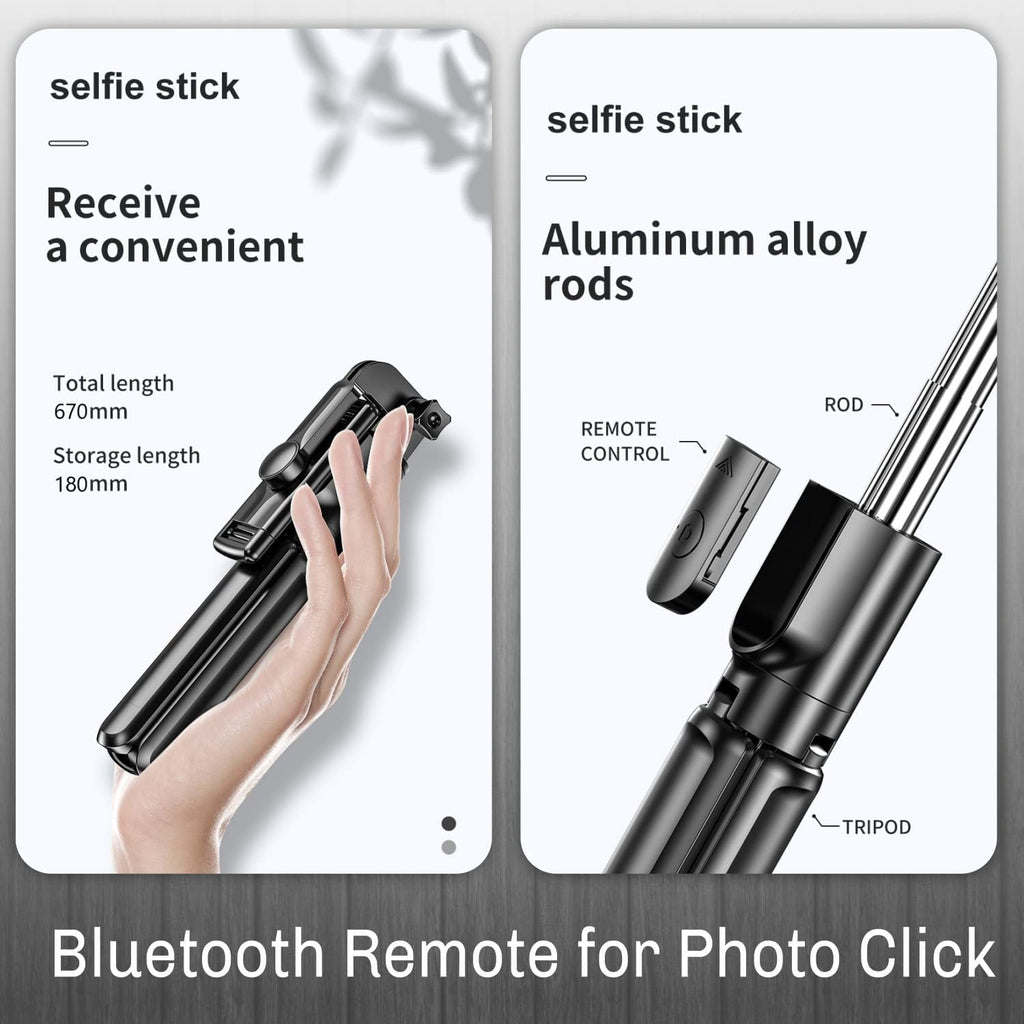 FKU 3-in-1 Selfie Stick Tripod Mobile Stand w/ Remote