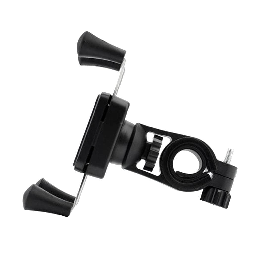 Black bike mount with two handles on a white background