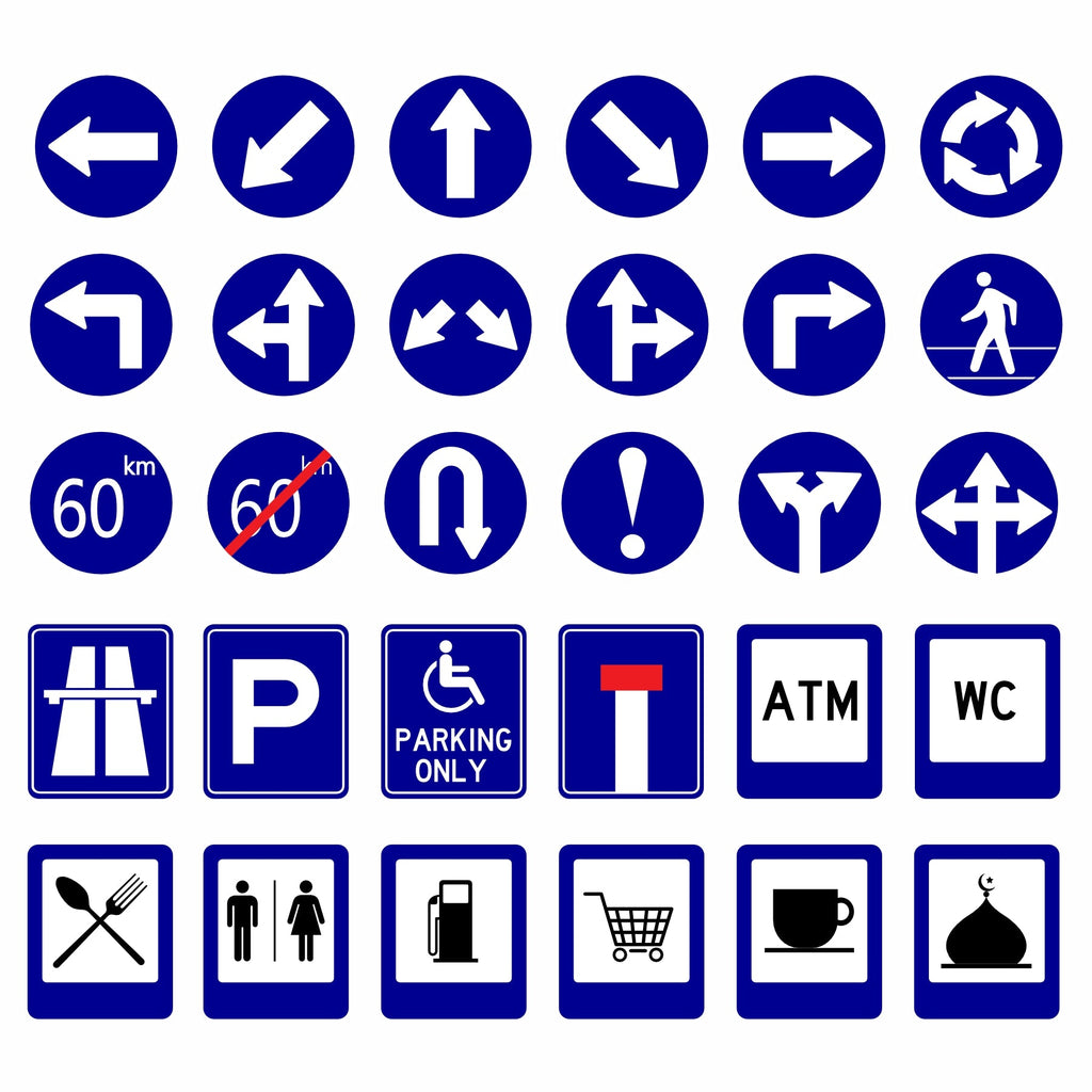 best wallpaper online store in India, Vishal Wallpapers, Navigation & Public Utility Signage Wallpaper - Road, Airport, Parking, Restaurant, ATM & WC Icons for Walls