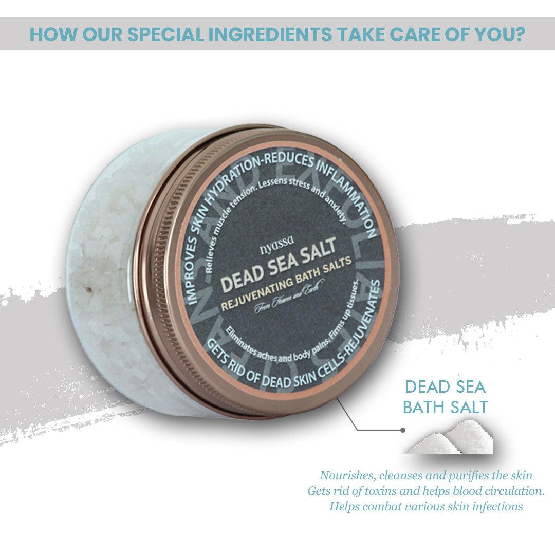 Dead Sea Salt Rejuvenating Bath Salts. Pure and Authentic for Natural Treatment - Nyassa