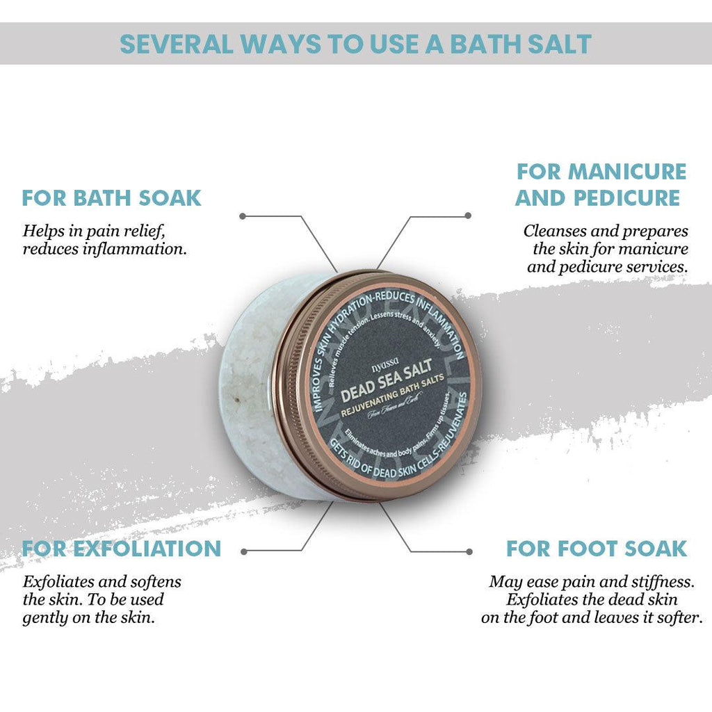 Dead Sea Salt Rejuvenating Bath Salts. Pure and Authentic for Natural Treatment - Nyassa