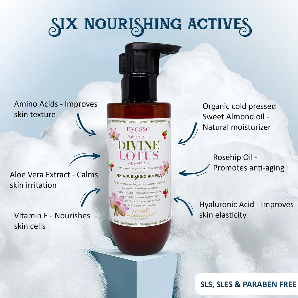Silkening Divine Lotus Shower Gel with Organic Oil And Rosehip Oil