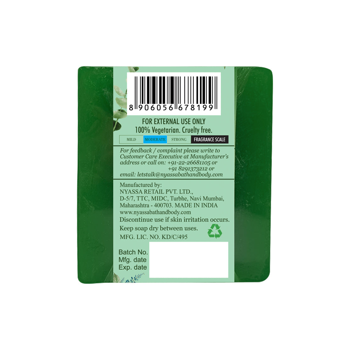 Eucalyptus & Spearmint Handmade Soap 150gms