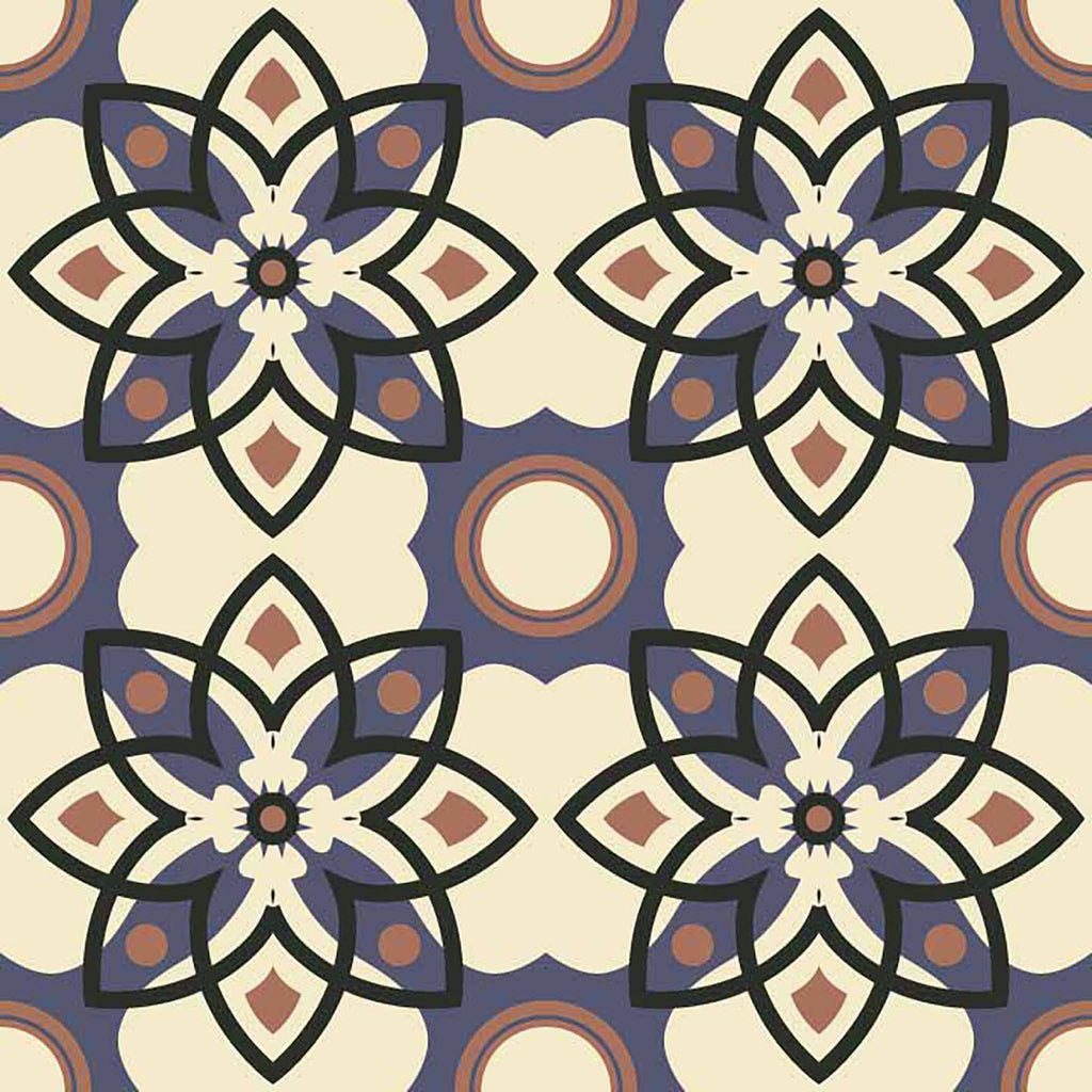 Intricate Geometric & Floral Tile Seamless Pattern - Abstract Petal Design.