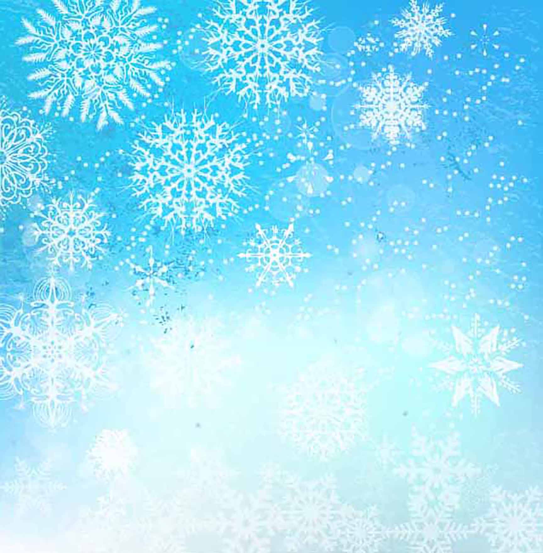 Soft Blue Winter Snowflakes Seamless Pattern - Frosted Christmas Holiday Background.