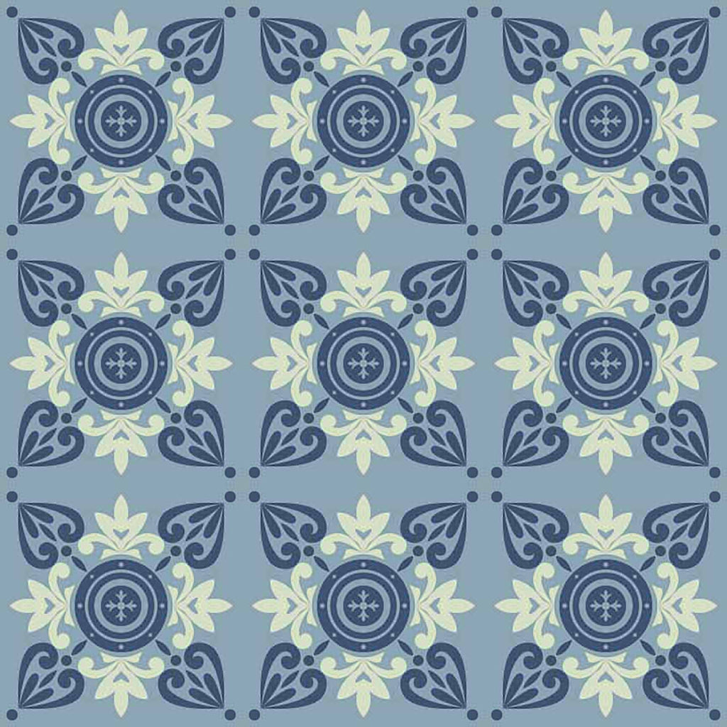 Delft Blue & White Floral Tile Seamless Pattern - Traditional Dutch Inspired Design.