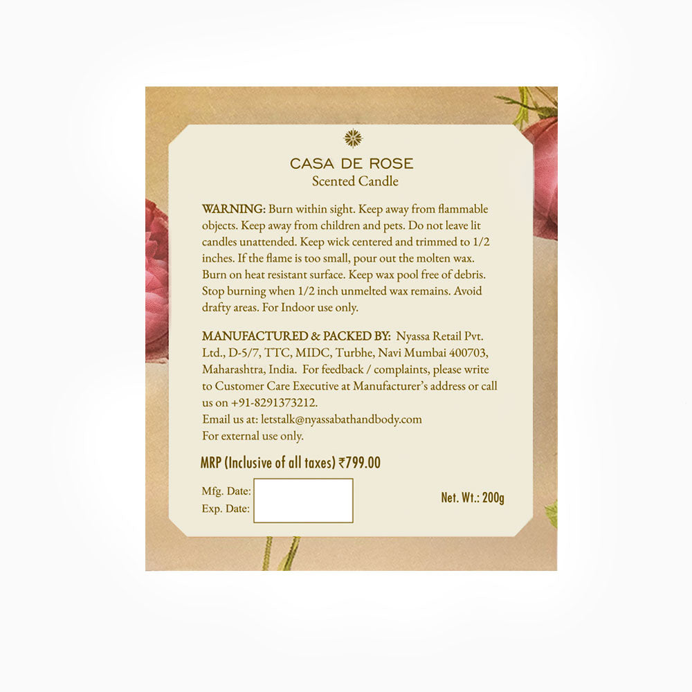 Casa de Rose Scented Candle | Deep Red Roses | Floral Fragrance