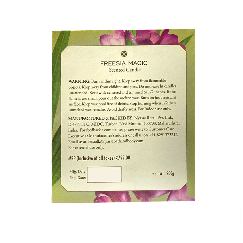 Freesia Magic Scented Candle | Freesia Flowers Floral Fragrance
