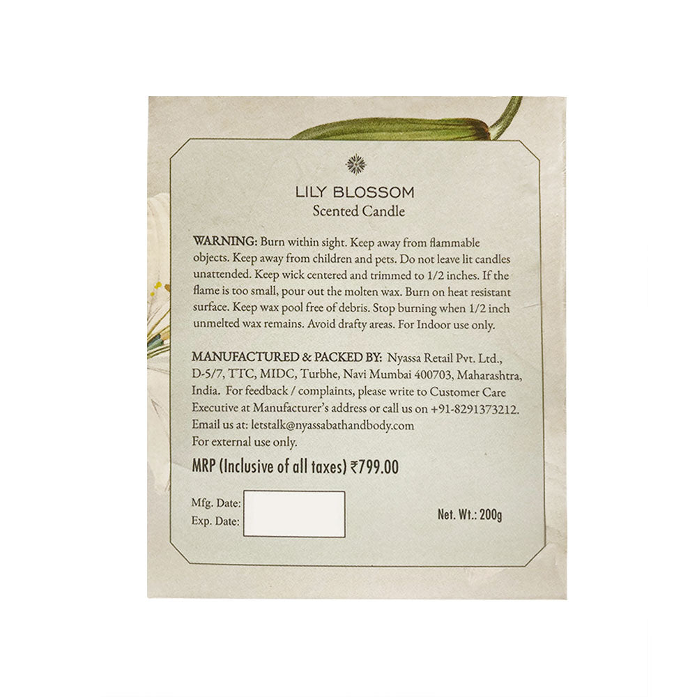 Lily Blossom Scented Candle | Lilies Floral Fragrance