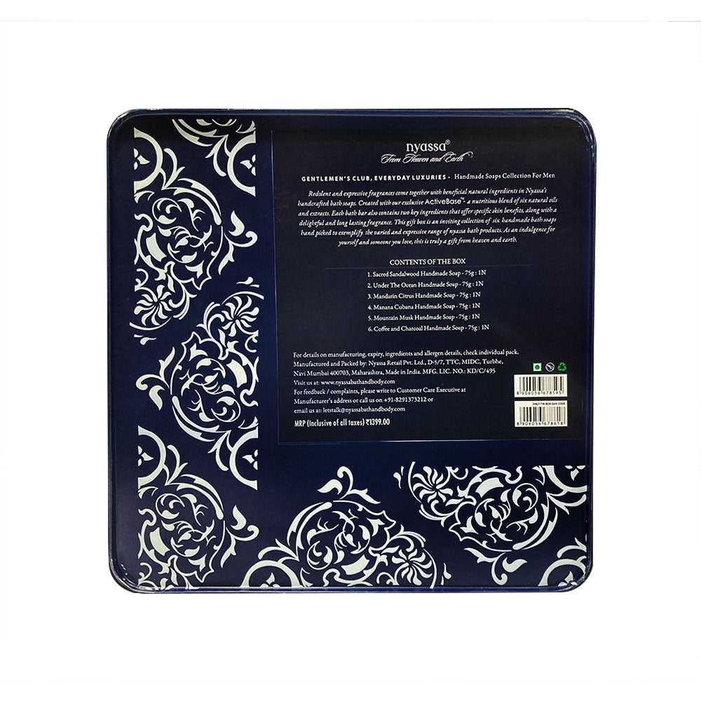 Gentlemen’s Club Everyday Luxuries  Handmade soaps Collection for Men - Tin Box Gift Set - 75gmx6 Soaps