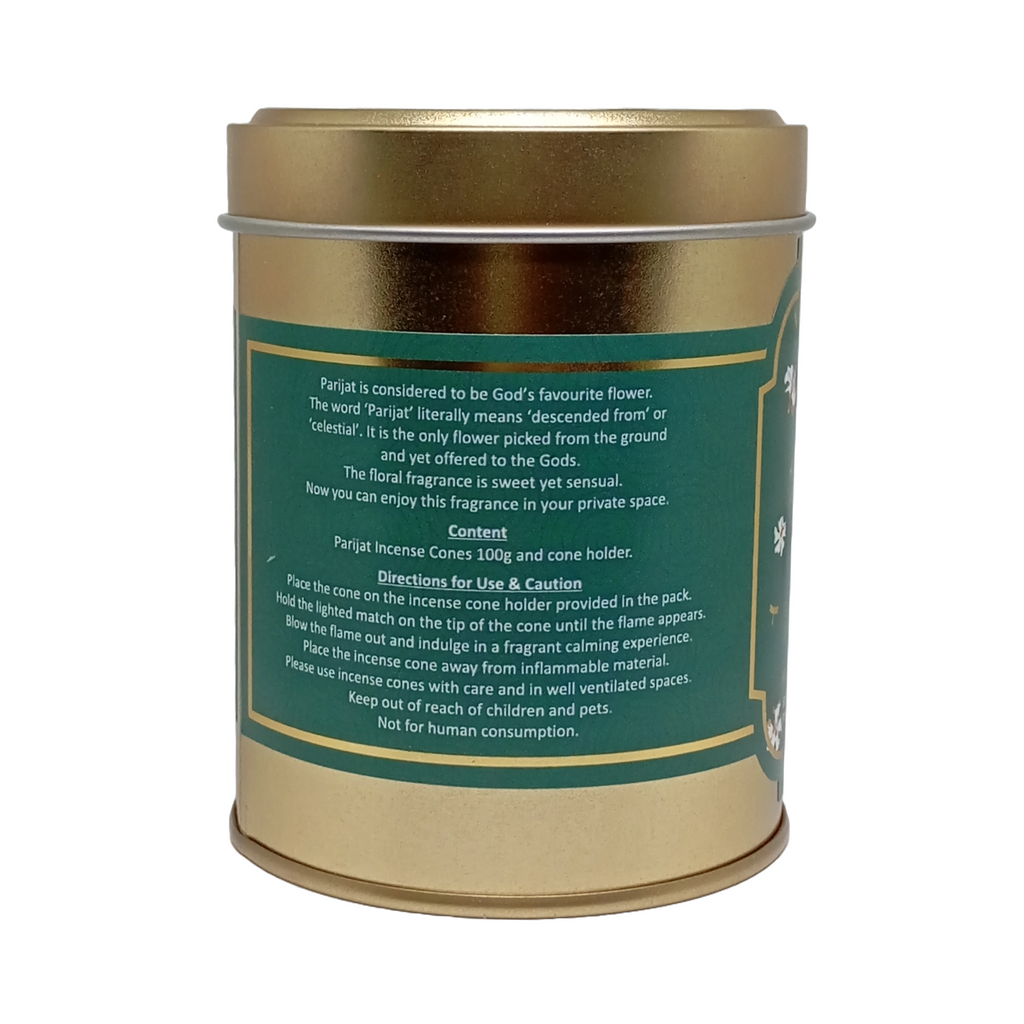 Parijat Highly Scented Incense Cone in Tin Box 100gm (Approx. 40 Cones)