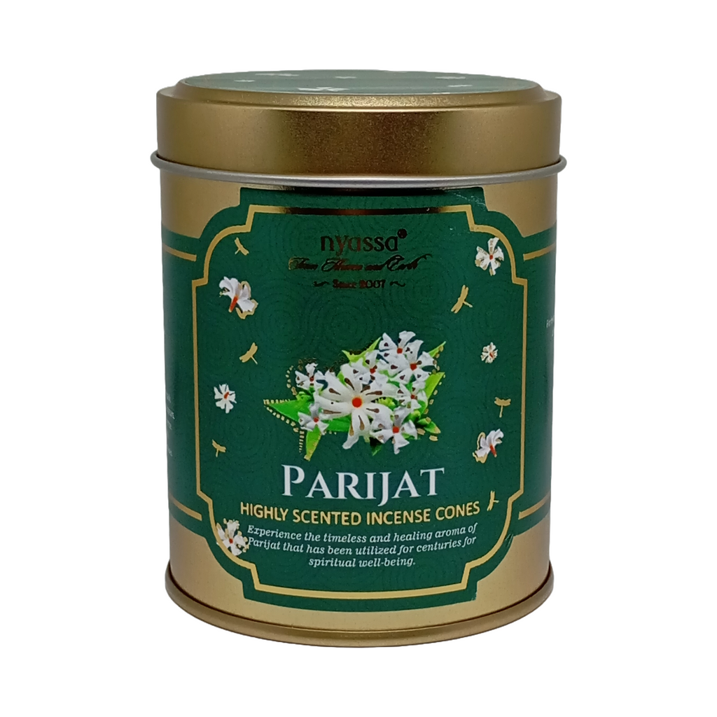 Parijat Highly Scented Incense Cone in Tin Box 100gm (Approx. 40 Cones)