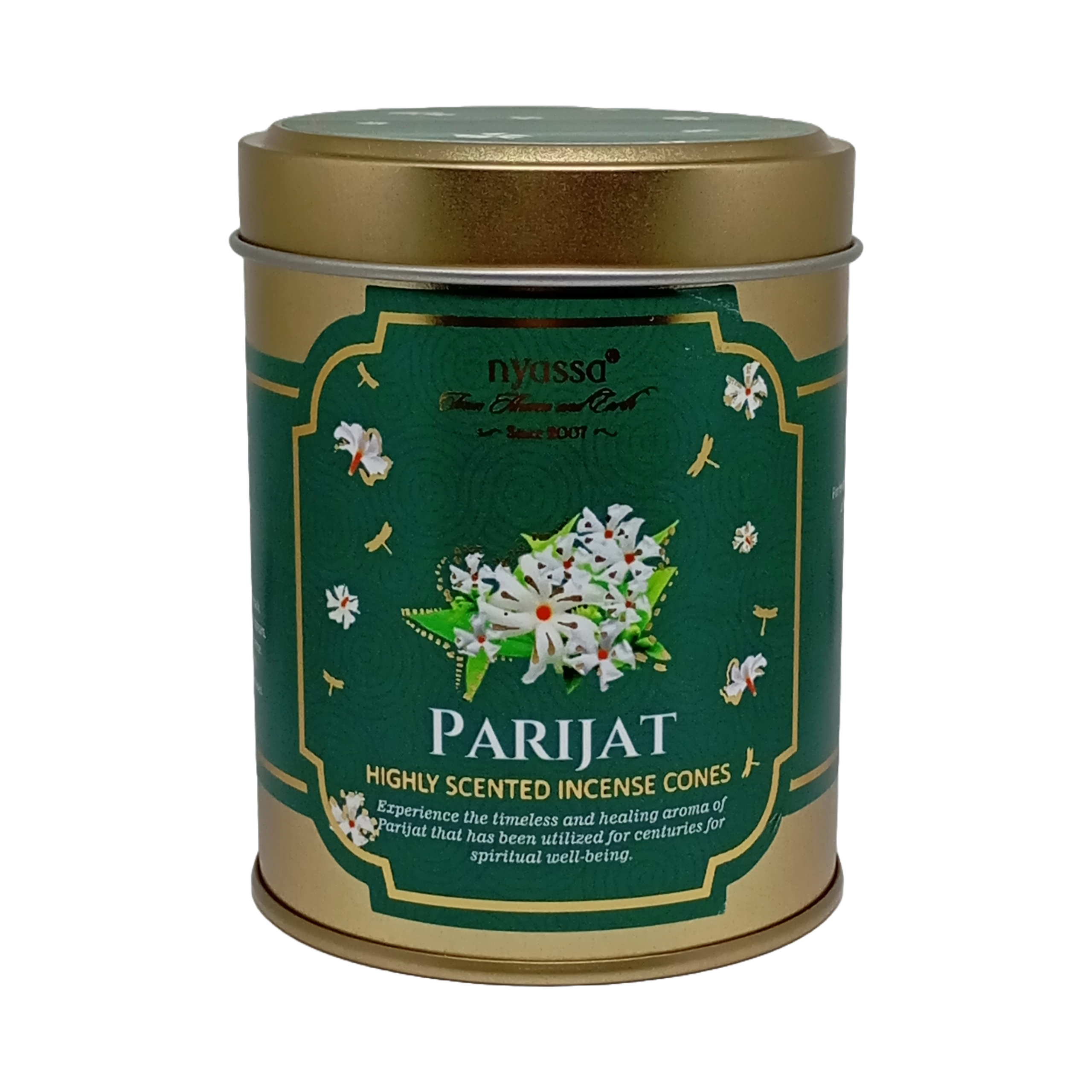 Parijat Highly Scented Incense Cone in Tin Box 100gm (Approx. 40 Cones)
