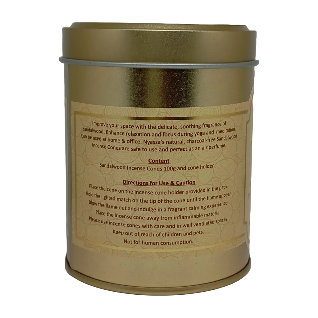 Sandalwood Incense Cone in Tin Box 100gm (Approx. 40 Cones)