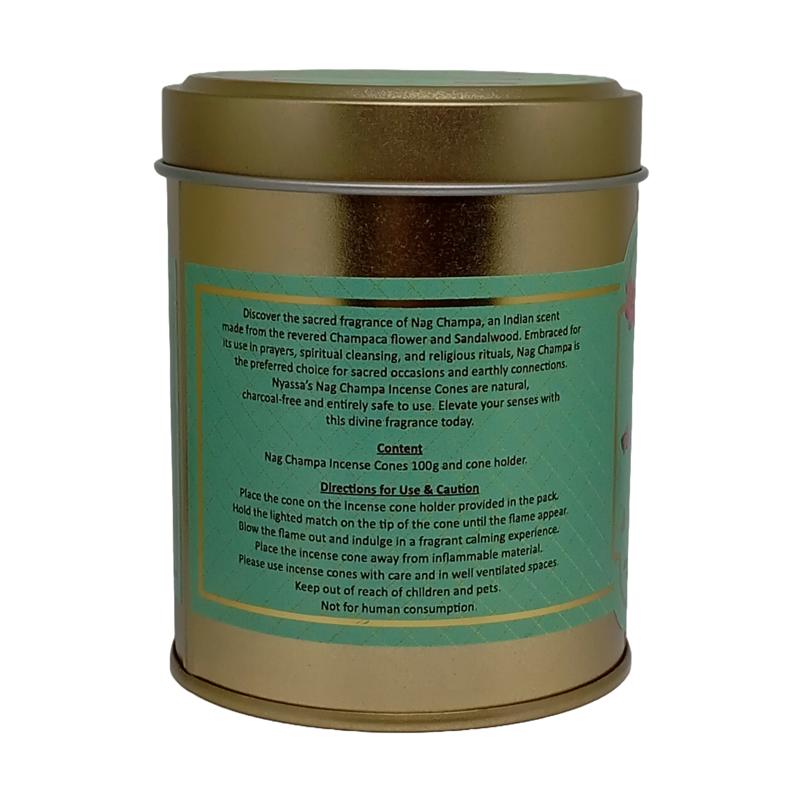 Nag Champa Incense Cone in Tin Box 100gm (Approx. 40 Cones)