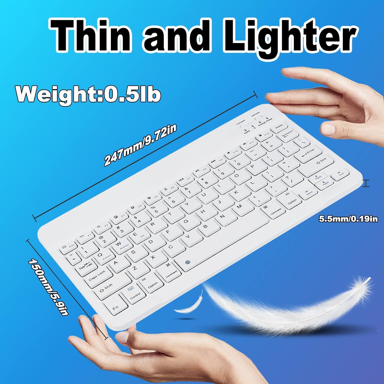 Wireless Bluetooth Keyboard and Mouse 2.4Ghz USB Rechargeable
