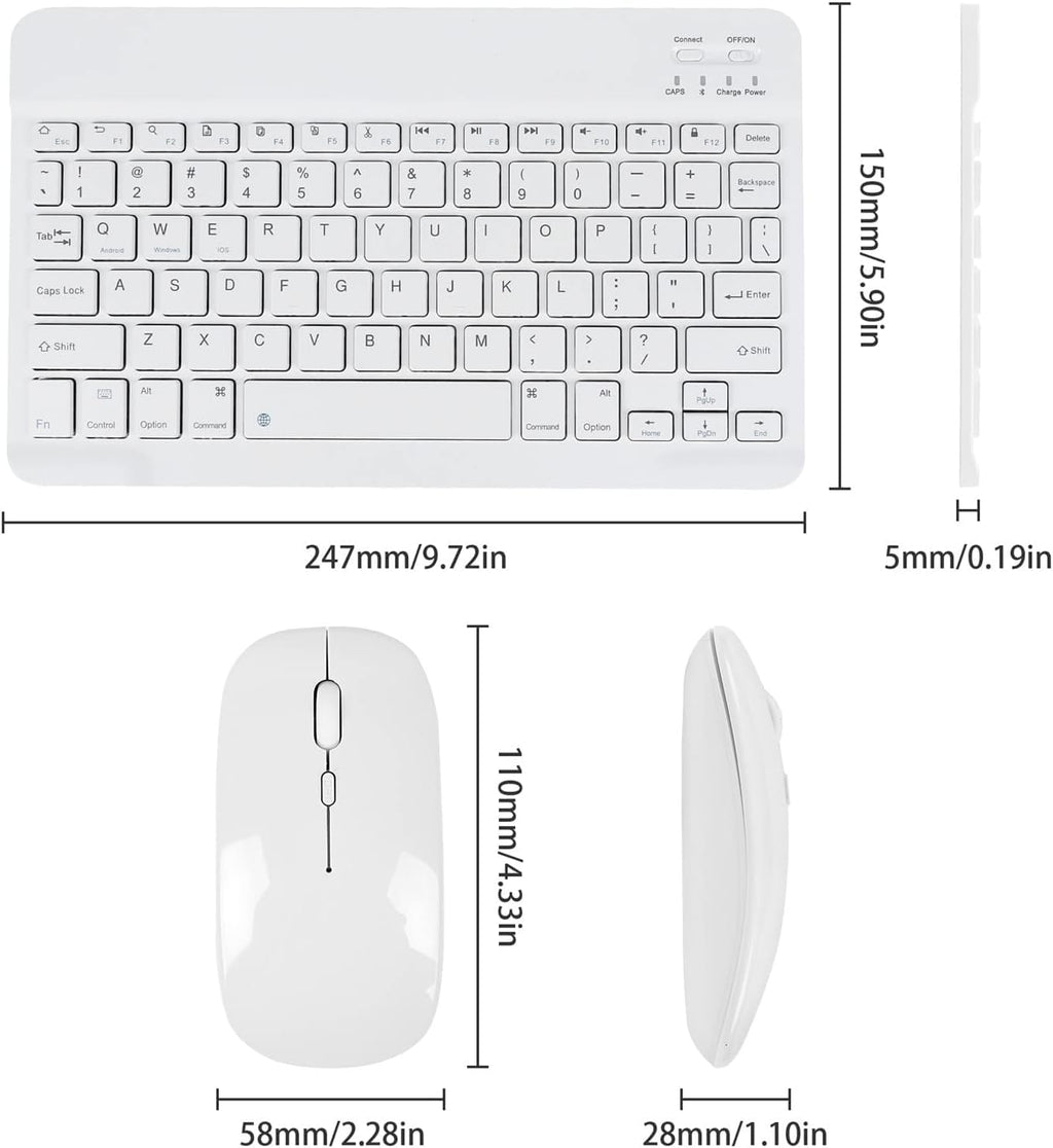 Wireless Bluetooth Keyboard and Mouse 2.4Ghz USB Rechargeable