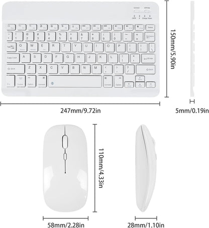 Wireless Bluetooth Keyboard and Mouse 2.4Ghz USB Rechargeable