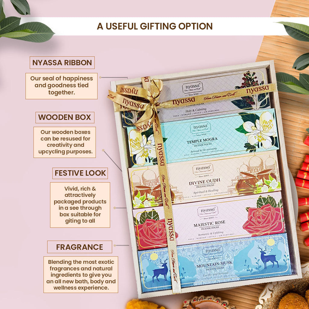 Set Of 5 Incense Stick Gift Set - Nyassa