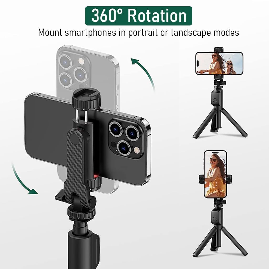 Phone holder with 360-degree rotation feature on a white background