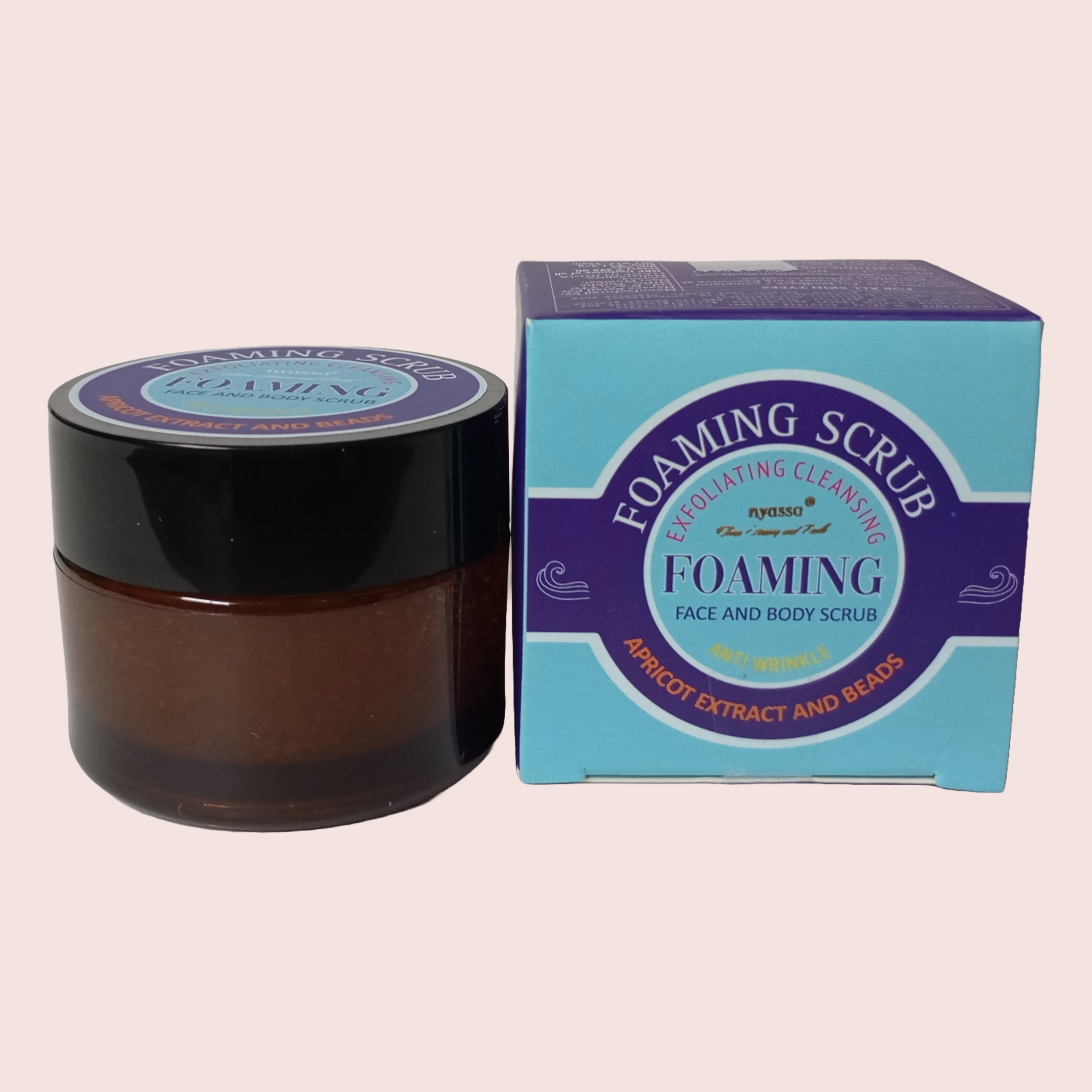 Foaming Scrub - Exfoliating Cleansing Face and Body Scrub with Apricot Extract and Beads